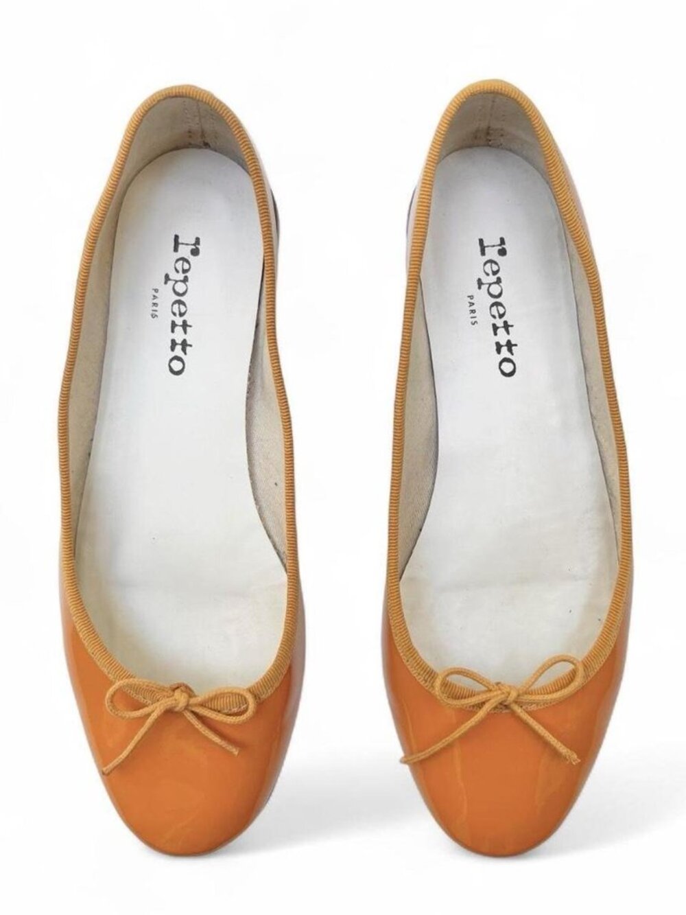 Repetto Cendrillon Patent Leather Ballet Flats in Orange - Size 38 EU/7 US